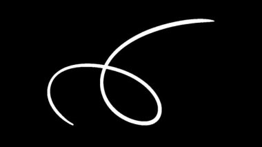 Siyah Arkaplan Üzerine Zarif Beyaz Çizgi Canlandırması Eğri Şekiller ve