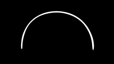Siyah Arkaplan Üzerine Minimalist Beyaz Yay: Modern Tasarım İçin Soyut Görsel Sanat Bileşimi