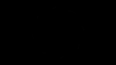 Hareket grafikleri ve görsel efektler için siyah arkaplan üzerinde canlandırılmış yeşil dairesel ögeler