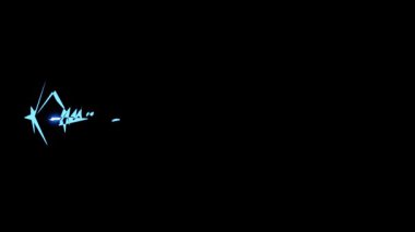 Karanlık Arkaplanda Dinamik Şekiller ve Parçacıklarla Soyut Işık Canlandırması