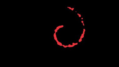 Görüntüleme için siyah arkaplan üzerinde soyut kırmızı sıvı hareketinin canlandırması