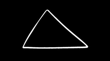 Siyah arkaplan minimalist tasarımı üzerindeki üçgen ve çizgilerin soyut animasyonu