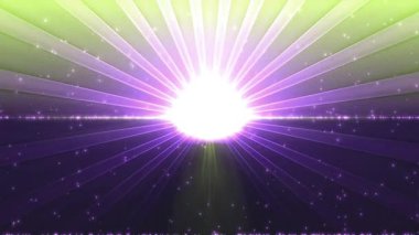 Merkezi bir noktadan yayılan parlak bir ışık patlaması canlı bir atmosfer yaratıyor..