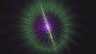 Uzay fenomeninin güzelliğini gösteren kozmik enerji ve hareketin canlı ve soyut bir temsili..