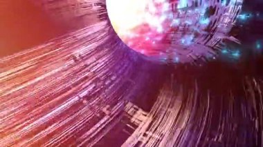 Enerji akışı ve yıldız fenomenlerini resmeden canlı bir kozmik sahne.