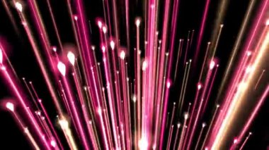 Renkli ışığın canlı bir görüntüsü, siyah bir arkaplan karşısında dinamik ve enerjik bir görsel efekt yaratır..