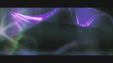 Parlayan dalga ve parçacıklar, soyut fütüristik hareket tasarım arka planı. dijital sihirli dijital duvar kağıdı