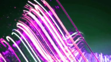 Dalgalı çizgiler ve parlak renkler içeren enerjik ve soyut bir tasarım, enerji ve hareket çağrıştırıyor..