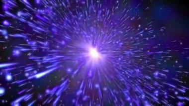 Uzayın enginliğini ve güzelliğini gösteren kozmik patlamanın canlı bir tasviri..