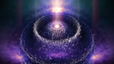 Renkli parlayan dairelerle soyut arkaplan