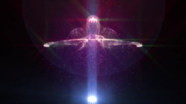 Renkli parlak neon ışık çizgileri