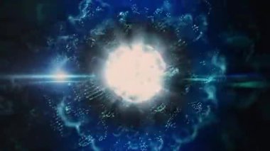 Girdap desenleri ve ışık efektleriyle soyut dijital illüstrasyon, teknoloji veya veri görselleştirmesini öneriyor.