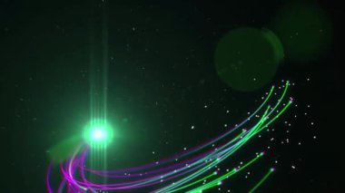 Parlak çizgiler ve yıldızlarla soyut arkaplan