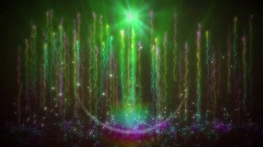 Parlayan parçacıkların soyut arkaplanı. 3d oluşturma