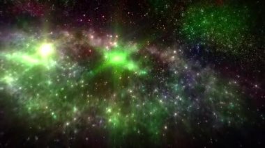Uzayda renkli bir galaksi. 3d oluşturma