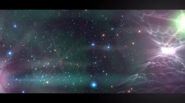 Galaksi ve yıldızlar uzayda bir yıldızla