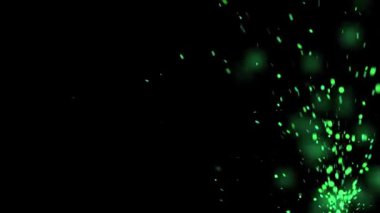 Yeşil rengin soyut parçacıkları.