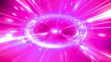 Geometrik şekilleri ve parlak çizgileri olan fütüristik bir arkaplan. Neon renkleri. Dijital soyut arkaplan. 3d illüstrasyon,