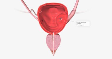 A ureterocele is a congenital defect of the ureter, the tube that carries urine from the kidney to the urinary bladder. 3D rendering