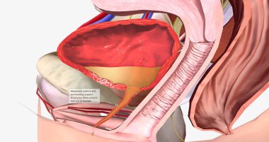 Urethral hypermobility is a condition in which the urethra doesn't have enough support from its surrounding structures. 3D rendering