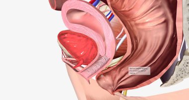 Grade 1 is usually used to describe a rectocele where the rectum has just begun to swell from the back wall of the vagina 3D rendering