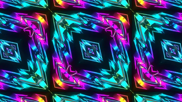 Renderelés Futurisztikus Kaleidoszkóp Minták Pszichedelikus Elvont Háttér Futurisztikus Absztrakt Háttér — Stock Fotó