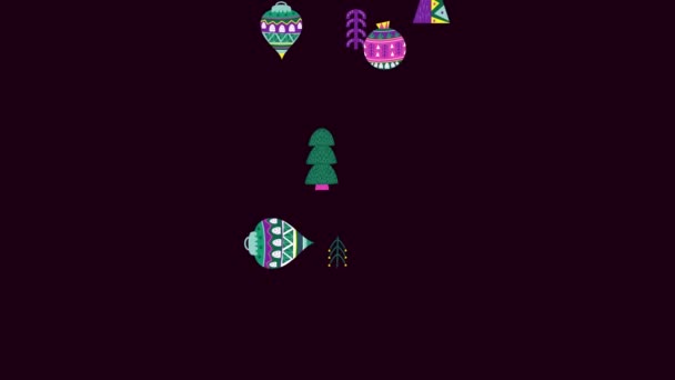 Noel Ağacı Animasyonu Yıldız Tozu Parçacıkları Işıklar Siyah Zemin Üzerinde — Stok video