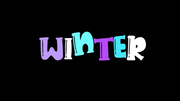 具有融化效果的冬季文字动画 时尚的邀请信和销售 可爱的文字标识 — 图库视频影像