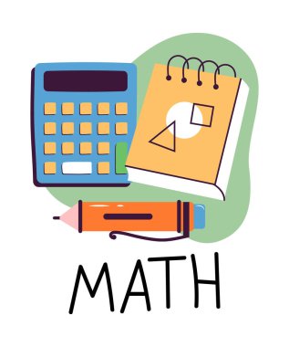 Math icon vector. Back to school illustration. Primary school icons.
