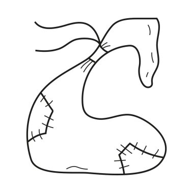 Empty money bag. Financial crisis icon in line style. Wallet without money. Broken wallet icon for logo, web, app, UI. Bankrupt, poverty symbol