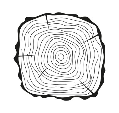 Tree trunk cuts vector in hand drawn sketch. Bark of tree with cracks, sawn pine circular. Wood tree rings. Oak slices, lumber symbol. Wooden, forest texture, saw cut timber illustration.