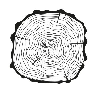 Tree trunk cuts vector in hand drawn sketch. Bark of tree with cracks, sawn pine circular. Wood tree rings. Oak slices, lumber symbol. Wooden, forest texture, saw cut timber illustration.