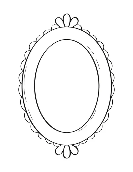 Cadres Miroir Style Dessiné Main Vintage Image Cadre Gribouillis Étiquettes — Image vectorielle