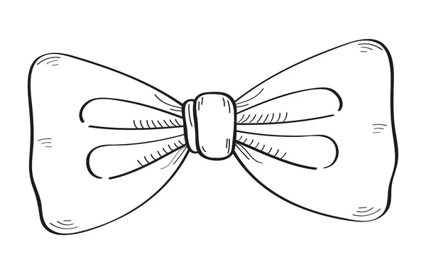 Kravatový Luk Vektorové Ilustrace Stylu Doodle Krční Mašle Svatbu Ručně — Stockový vektor