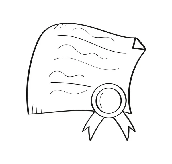 Première Place Icône Doodle Statut Champion Style Sketch Gagnant Couronne — Image vectorielle