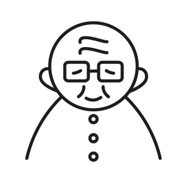 Yaşlılar avatar simgesini hizaya sokarlar. Büyükbaba logosu. Yaşlı bakımı. Web, uygulamalar için kıdemli simge.