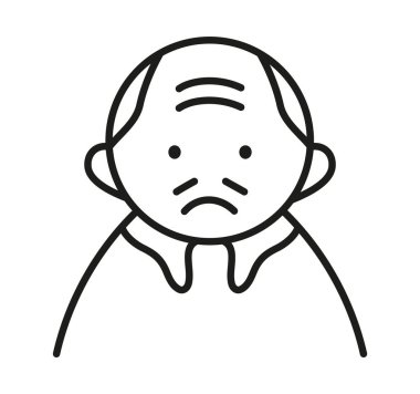 Yaşlılar avatar simgesini hizaya sokarlar. Büyükbaba logosu. Yaşlı bakımı. Web, uygulamalar için kıdemli simge.