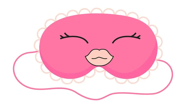 Cute Mask Dreaming Vector Rest Relax Accessories Night Collection Sleepy — Stock Vector