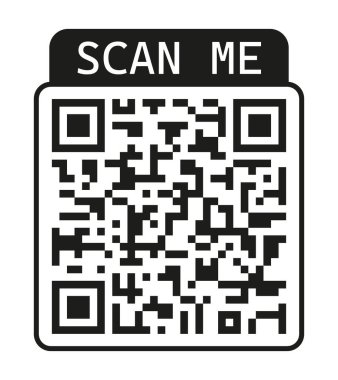 QR kod vektörü. Akıllı telefon taraması için örnek vektör QR kodu. Uygulama akıllı telefonu için kimlik. Eşyalar için barkod çerçevesi. Mal veya hizmet satışı için kod etiketleri. Mobil ödeme işareti.