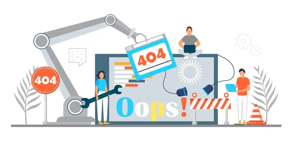 Concepto Página Error 404 Actualizaciones Aplicaciones Programas Instalación Sistema Carga — Vector de stock