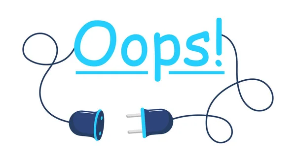Oops Vector Concepto Los Sockets Están Desconectados Ilustración Error 404 — Archivo Imágenes Vectoriales