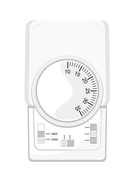 Thermostat Vecteur Contrôleur Avec Écran Pour Plancher Chauffage Maison Ventilateur — Image vectorielle