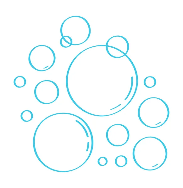 Water Bubble Vector Doodle Style Foam Drop Fizz Soda Line — Stock Vector