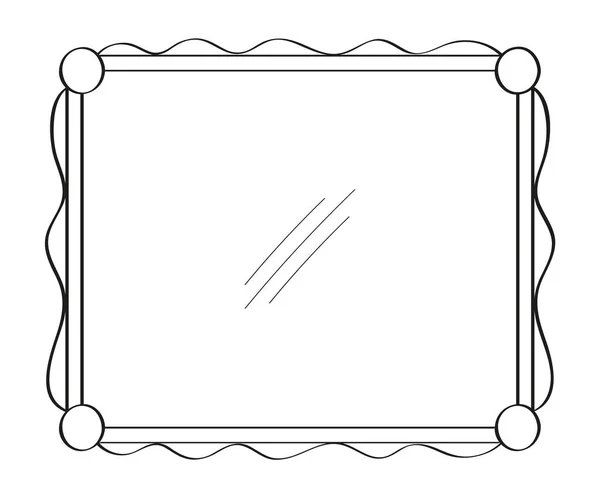 Зеркальные Рамки Стиле Каракулей Винтажная Рамка Рисует Этикетки Простые Черные — стоковый вектор
