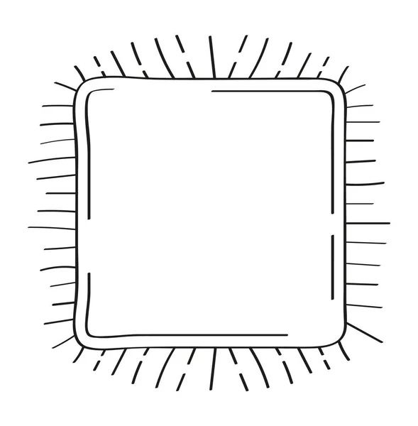 Zrcadlit Rámečky Stylu Doodle Ročník Obrázek Snímek Han Nakreslené Štítky — Stockový vektor