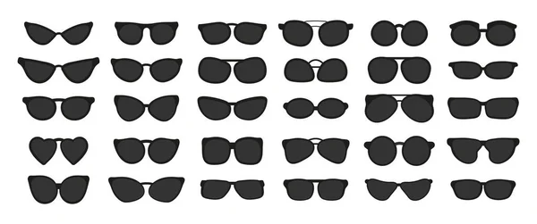 Silueta Slunečních Brýlí Rámeček Sluneční Brýle Zrcadlově Korekční Rám Brýlí — Stockový vektor