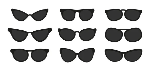Solglasögon Siluett Vektor Ram För Solglasögon Synkorrigerande Glasögonbåge Optisk Linsram — Stock vektor