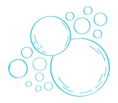 Su kabarcığı karalama tarzında. Baloncuklar elle çizilmiş. Çizim tarzında çizgi suyu düşer. Köpük damlası, köpük ya da soda ana hatları. Köpük jöle, şampuan, çamaşır tozu..