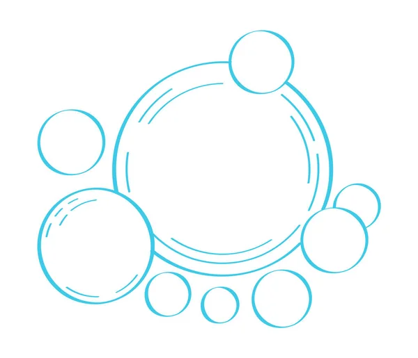 Пузырь Воды Стиле Каракулей Пузыри Ручной Работы Иллюстрации Линейные Капли — стоковый вектор
