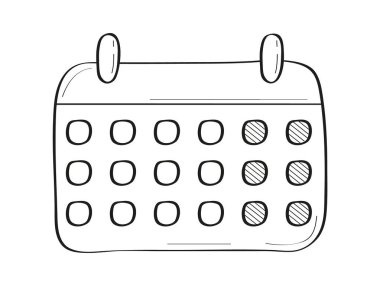 Karalama biçiminde son tarih takvim vektörü. E-posta, notlar, mektup. Olayın dikkatine ya da hatırlatıcısına. Çevrimiçi takvim veya planlayıcı bildirimi.